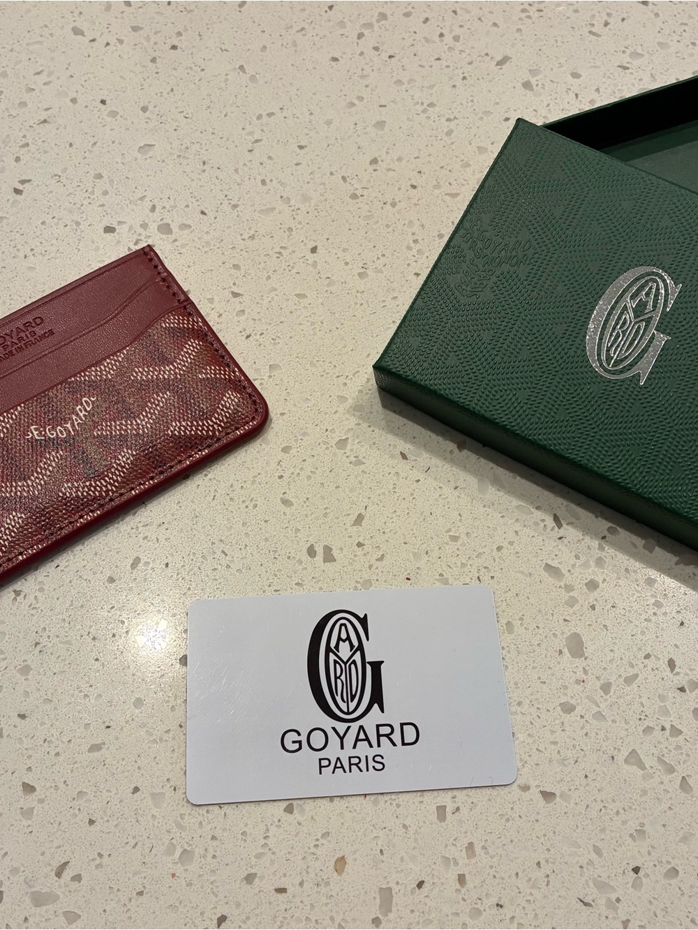 Goyard Red Card Holder with Goyardine Pattern
